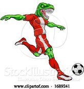 Vector Illustration of Dinosaur Soccer Football Player Sports Mascot by AtStockIllustration