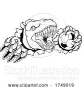Vector Illustration of Dinosaur Soccer Football Player Sports Mascot by AtStockIllustration
