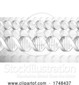 Vector Illustration of DNA Double Helix Molecule Background by AtStockIllustration