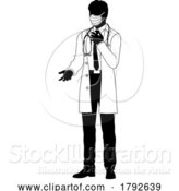 Vector Illustration of Doctor Guy Medical Silhouette Healthcare Person by AtStockIllustration