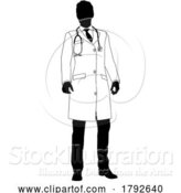 Vector Illustration of Doctor Guy Medical Silhouette Healthcare Person by AtStockIllustration