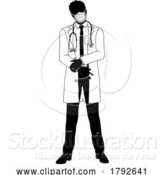 Vector Illustration of Doctor Guy Medical Silhouette Healthcare Person by AtStockIllustration