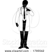 Vector Illustration of Doctor Guy Medical Silhouette Healthcare Person by AtStockIllustration