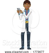 Vector Illustration of Doctor Holding Mobile Phone Character by AtStockIllustration