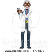 Vector Illustration of Doctor Holding Mobile Phone Character by AtStockIllustration