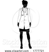 Vector Illustration of Doctor Lady Medical Silhouette Healthcare Person by AtStockIllustration