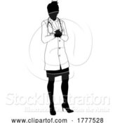 Vector Illustration of Doctor Lady Medical Silhouette Healthcare Person by AtStockIllustration