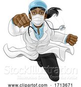 Vector Illustration of Doctor Lady Super Hero Medical Concept by AtStockIllustration