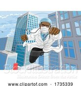 Vector Illustration of Doctor Superhero Flying Comic Book Super Hero by AtStockIllustration