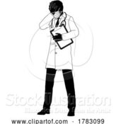 Vector Illustration of Doctor Upset Guy Medical Silhouette Person by AtStockIllustration