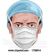 Vector Illustration of Doctor Wearing PPE Protective Face Mask by AtStockIllustration
