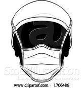 Vector Illustration of Doctor Wearing PPE Protective Face Mask Icon by AtStockIllustration