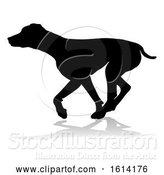 Vector Illustration of Dog Silhouette Pet Animal, on a White Background by AtStockIllustration