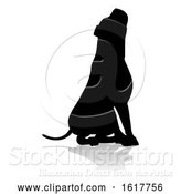 Vector Illustration of Dog Silhouette Pet Animal, on a White Background by AtStockIllustration