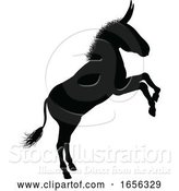 Vector Illustration of Donkey Animal Silhouette by AtStockIllustration