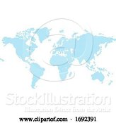 Vector Illustration of Dots Circles Flat Map World Background by AtStockIllustration