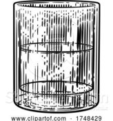 Vector Illustration of Drinks Glass in Woodcut Engraved Etching Style by AtStockIllustration
