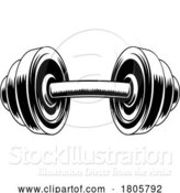 Vector Illustration of Dumb Bell Gym Weight Weightlifting Dumbbell Icon by AtStockIllustration