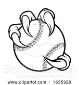 Vector Illustration of Eagle Bird Monster Claw Holding Baseball Ball by AtStockIllustration