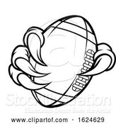 Vector Illustration of Eagle Bird Monster Claw Holding Football Ball by AtStockIllustration