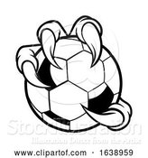 Vector Illustration of Eagle Bird Monster Claw Talons Holding Soccer Ball by AtStockIllustration