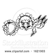 Vector Illustration of Eagle Football Mascot Ripping Background by AtStockIllustration