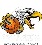 Vector Illustration of Eagle Hawk Basketball Ball Team Mascot by AtStockIllustration