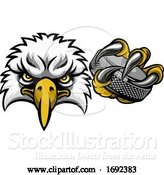 Vector Illustration of Eagle Ice Hockey Player Animal Sports Mascot by AtStockIllustration