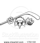 Vector Illustration of Eagle Ice Hockey Player Animal Sports Mascot by AtStockIllustration