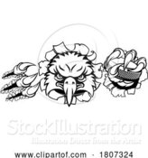 Vector Illustration of Eagle Ice Hockey Player Animal Sports Mascot by AtStockIllustration