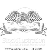 Vector Illustration of Eagle Scroll Symbol Crest Banner Parchment Design by AtStockIllustration