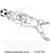 Vector Illustration of Eagle Soccer Football Player Animal Sports Mascot by AtStockIllustration