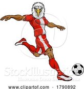 Vector Illustration of Eagle Soccer Football Player Animal Sports Mascot by AtStockIllustration