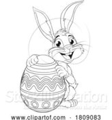 Vector Illustration of Easter Bunny and Chocolate Egg Rabbit by AtStockIllustration