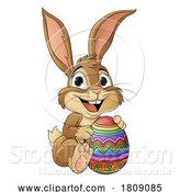 Vector Illustration of Easter Bunny and Chocolate Egg Rabbit by AtStockIllustration