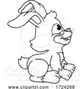 Vector Illustration of Easter Bunny Coloring Book Black and White by AtStockIllustration