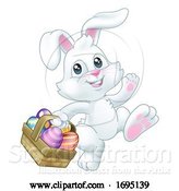 Vector Illustration of Easter Bunny Rabbit Eggs Basket by AtStockIllustration