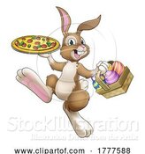 Vector Illustration of Easter Bunny Rabbit Pizza Restaurant Chef by AtStockIllustration