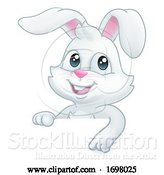 Vector Illustration of Easter Bunny Rabbit Sign by AtStockIllustration