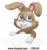 Vector Illustration of Easter Bunny Rabbit Sign by AtStockIllustration