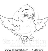 Vector Illustration of Easter Chick Coloring Book Black and White by AtStockIllustration
