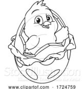 Vector Illustration of Easter Chick Egg Coloring Book Page by AtStockIllustration