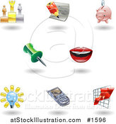 Vector Illustration of Eight Shiny Office Icons by AtStockIllustration