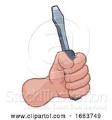 Vector Illustration of Electrician Handyman Hand Holding Screwdriver by AtStockIllustration