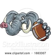 Vector Illustration of Elephant American Football Ball Sports Mascot by AtStockIllustration