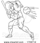 Vector Illustration of Elephant Baseball Player Mascot Swinging Bat by AtStockIllustration