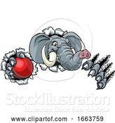 Vector Illustration of Elephant Cricket Ball Sports Animal Mascot by AtStockIllustration