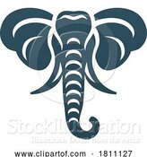 Vector Illustration of Elephant Design Safari Animal Icon Mascot Design by AtStockIllustration