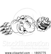 Vector Illustration of Elephant Ice Hockey Player Animal Sports Mascot by AtStockIllustration