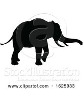 Vector Illustration of Elephant Safari Animal Silhouette by AtStockIllustration